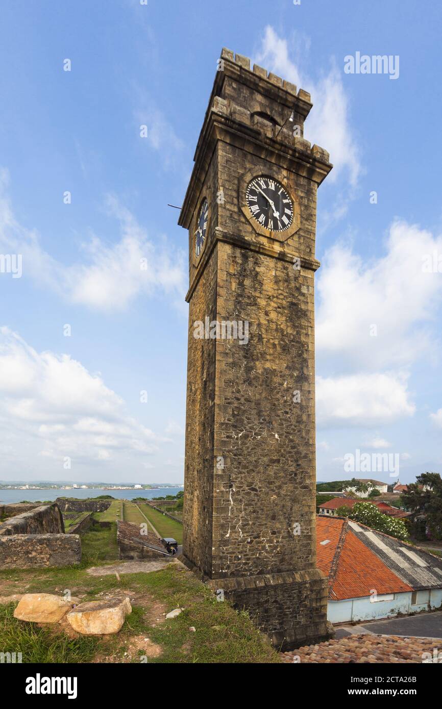 Sri Lanka, della Provincia Meridionale, Galle, Fort Galle, Torre dell'orologio Foto Stock