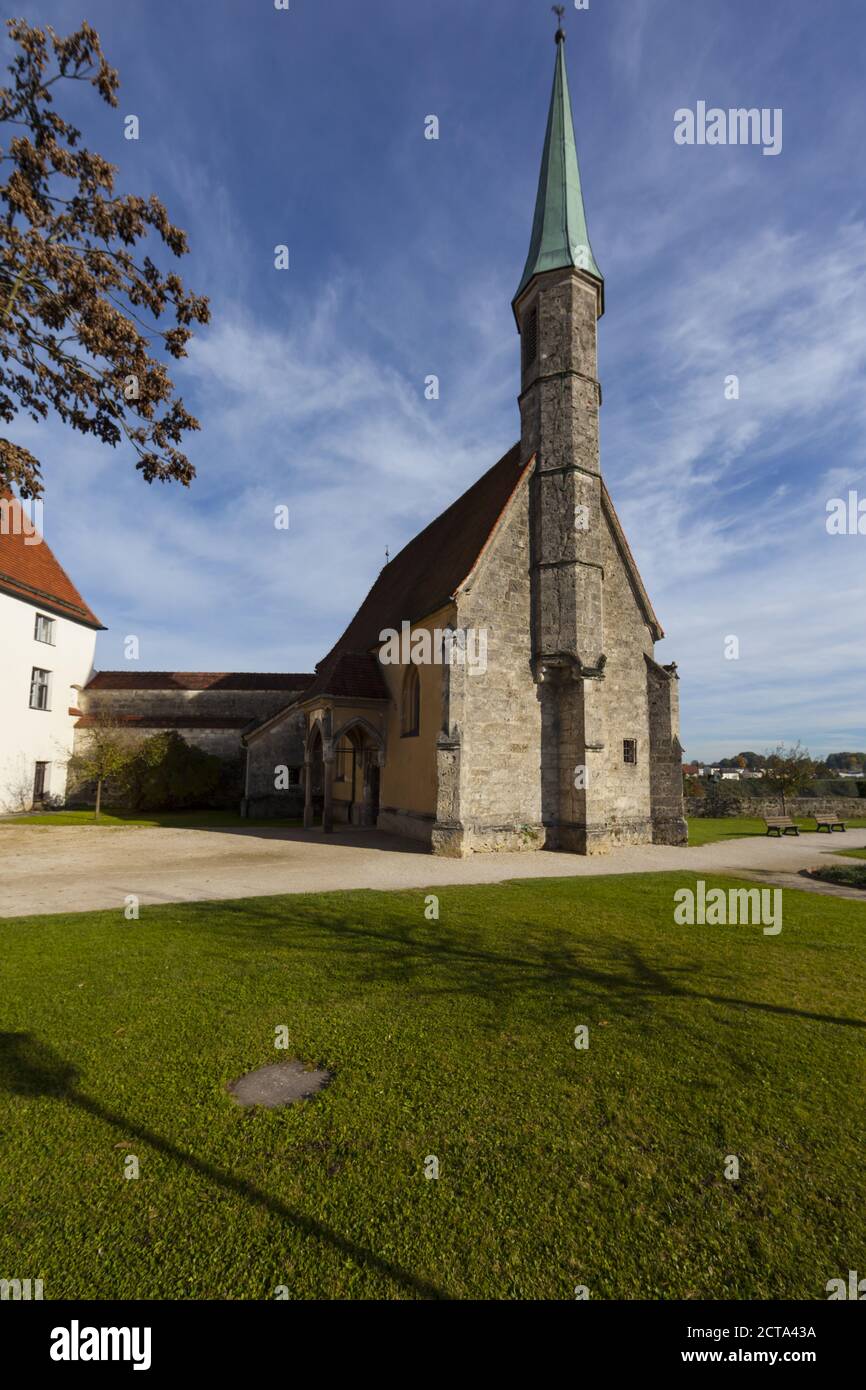 In Germania, in Baviera, Burghausen, Esterno cappella del castello Foto Stock