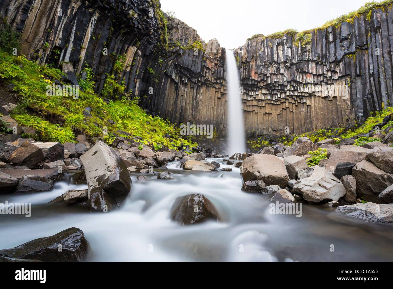 L'Islanda, Sudurland, Svartifoss Foto Stock