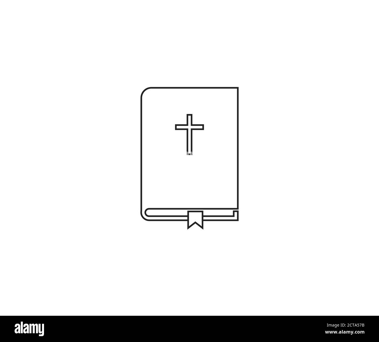Bibbia, libro, croce icona. Illustrazione vettoriale, design piatto. Illustrazione Vettoriale