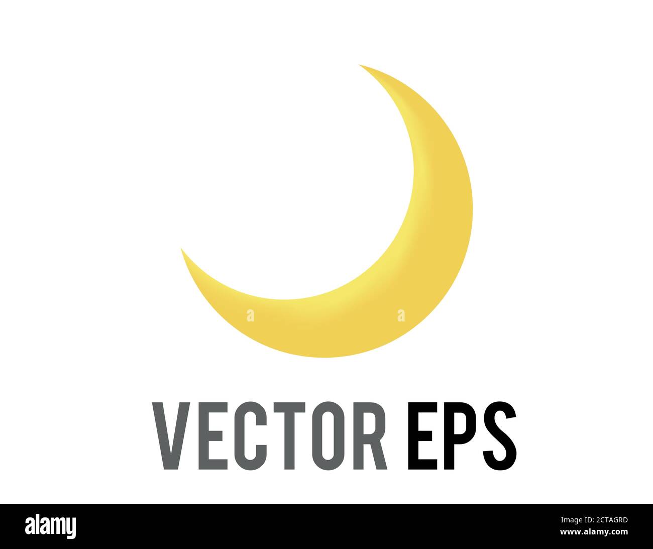 Icona della luna a mezzaluna gialla con gradiente sottile vettoriale Illustrazione Vettoriale