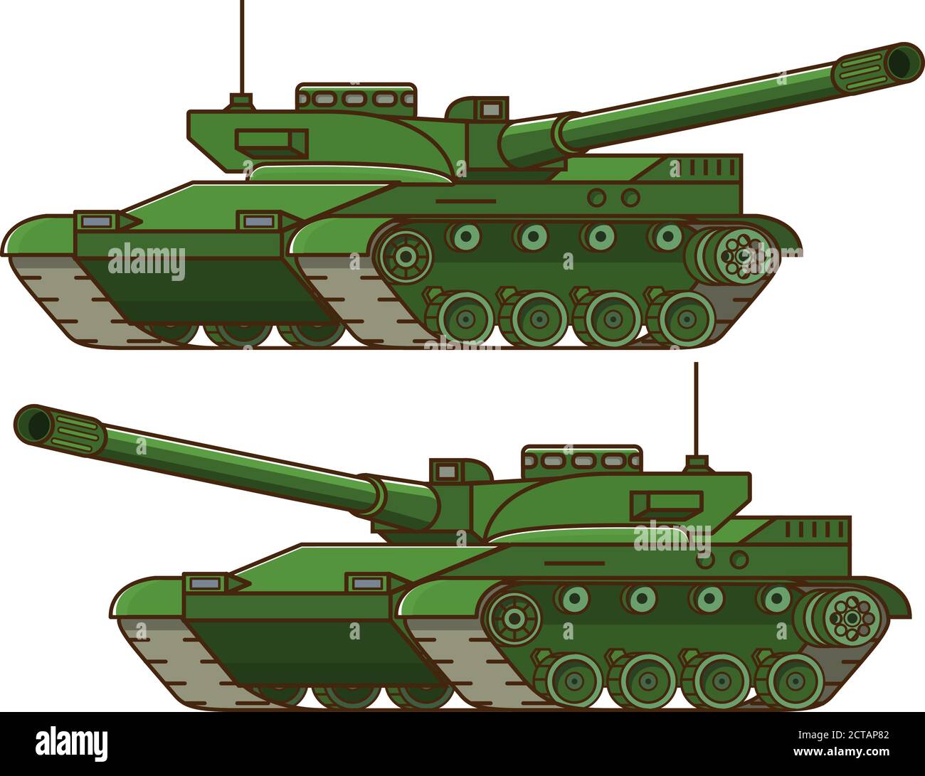 Militare Tank.Armored esercito di combattimento Vehicle.Artillery cannone. Concetto di disegno di un'icona di un'arma militare. Illustrazione Vettoriale