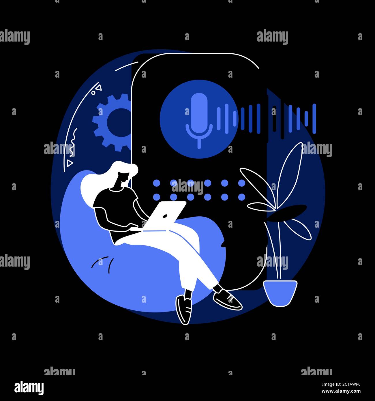 Illustrazione vettoriale del concetto astratto degli altoparlanti intelligenti. Illustrazione Vettoriale