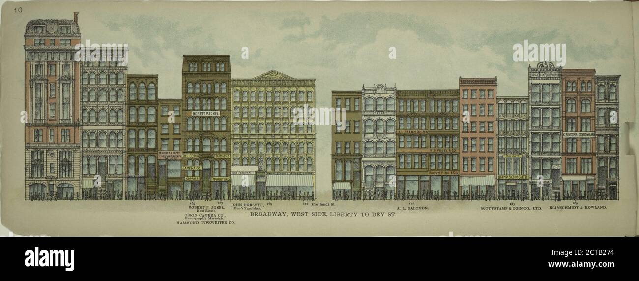 Broadway, West Side. Liberty to Dey St., immagine fissa, 1899 Foto Stock
