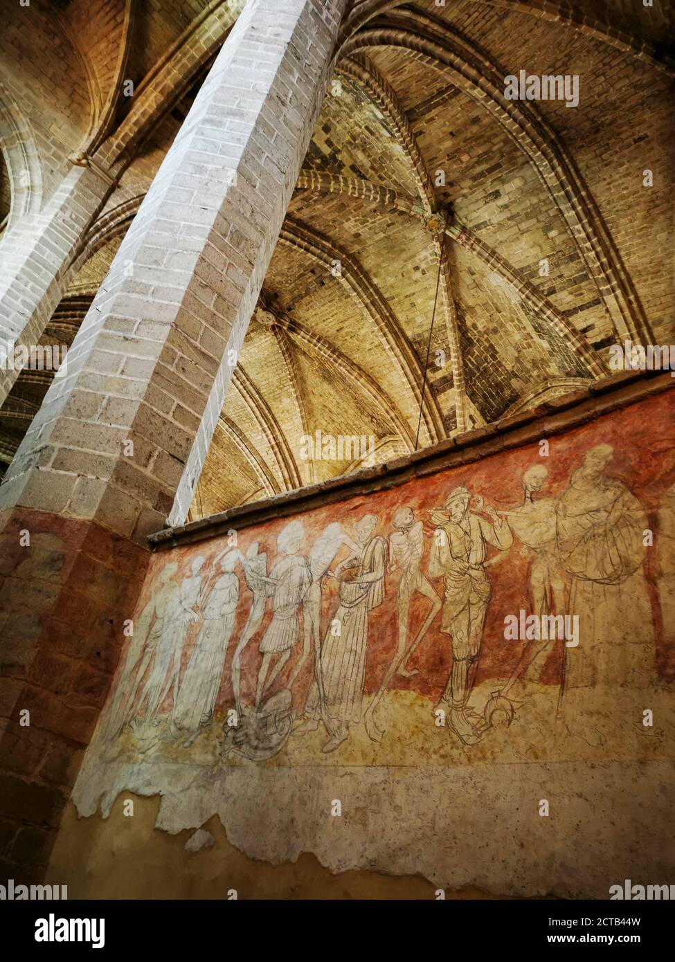 Una delle pochissime danze di morte (danse macabre) in europa. Saint Robert Abbaye di la Chaise Dieu. Alta Loira. Auvergne Rhone Alpes. Francia Foto Stock