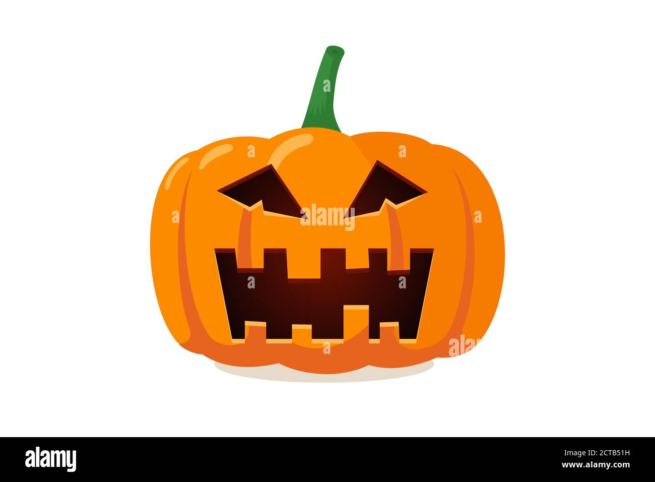 Spaventosa zucca scolpita jack-o-lanterna con paura fantasma creepy urlando faccia fantasma. Halloween tradizionale felice festa celebrazione horror decorazione simbolo del male. Illustrazione vettoriale piatta isolata Illustrazione Vettoriale