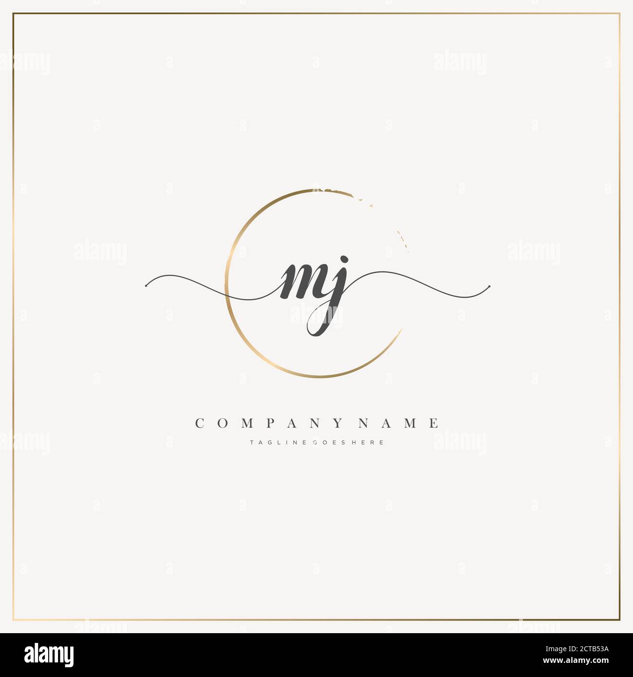 Lettera iniziale grafia logo mano disegnata modello vettore, logo per la bellezza, cosmetici, matrimonio, moda e business Illustrazione Vettoriale