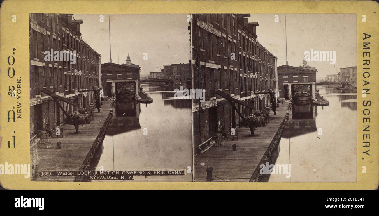 Weigh Lock, Junction Oswego and Erie Canal, Syracuse, N.Y., L.D. & Co., 1885, New York (state), Syracuse (N.Y.), Erie Canal (N. Y.), Oswego Canal (N. Y Foto Stock