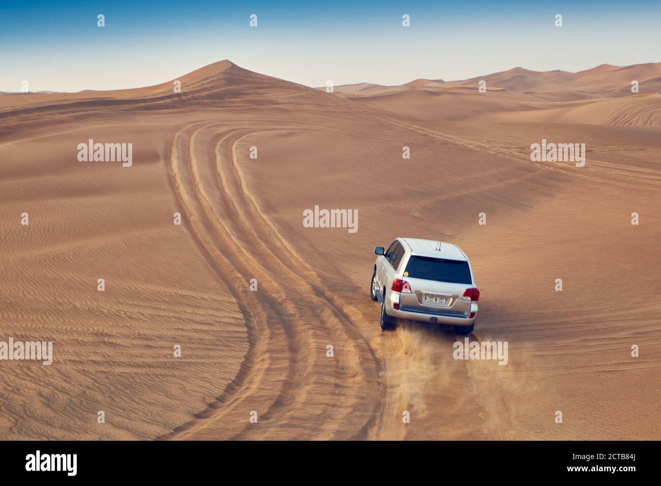 Fotografia in auto nel deserto Foto Stock