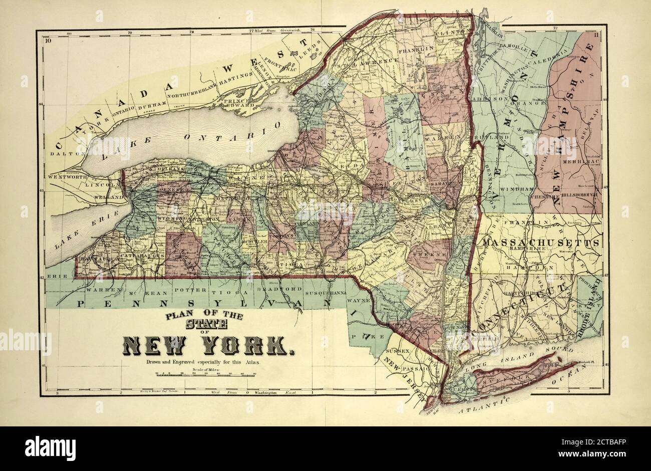 Piano dello Stato di New York, cartografico, Atlasi, 1875 Foto Stock