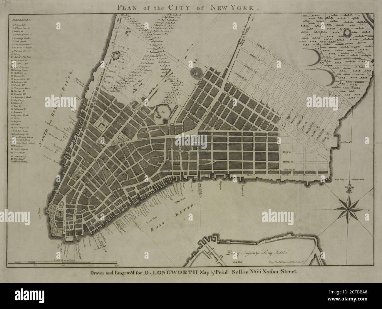 Piano della Città di New York, immagine fissa, stampe, 1790 - 1799, Maverick, Peter Rushton (1755-1811 Foto Stock