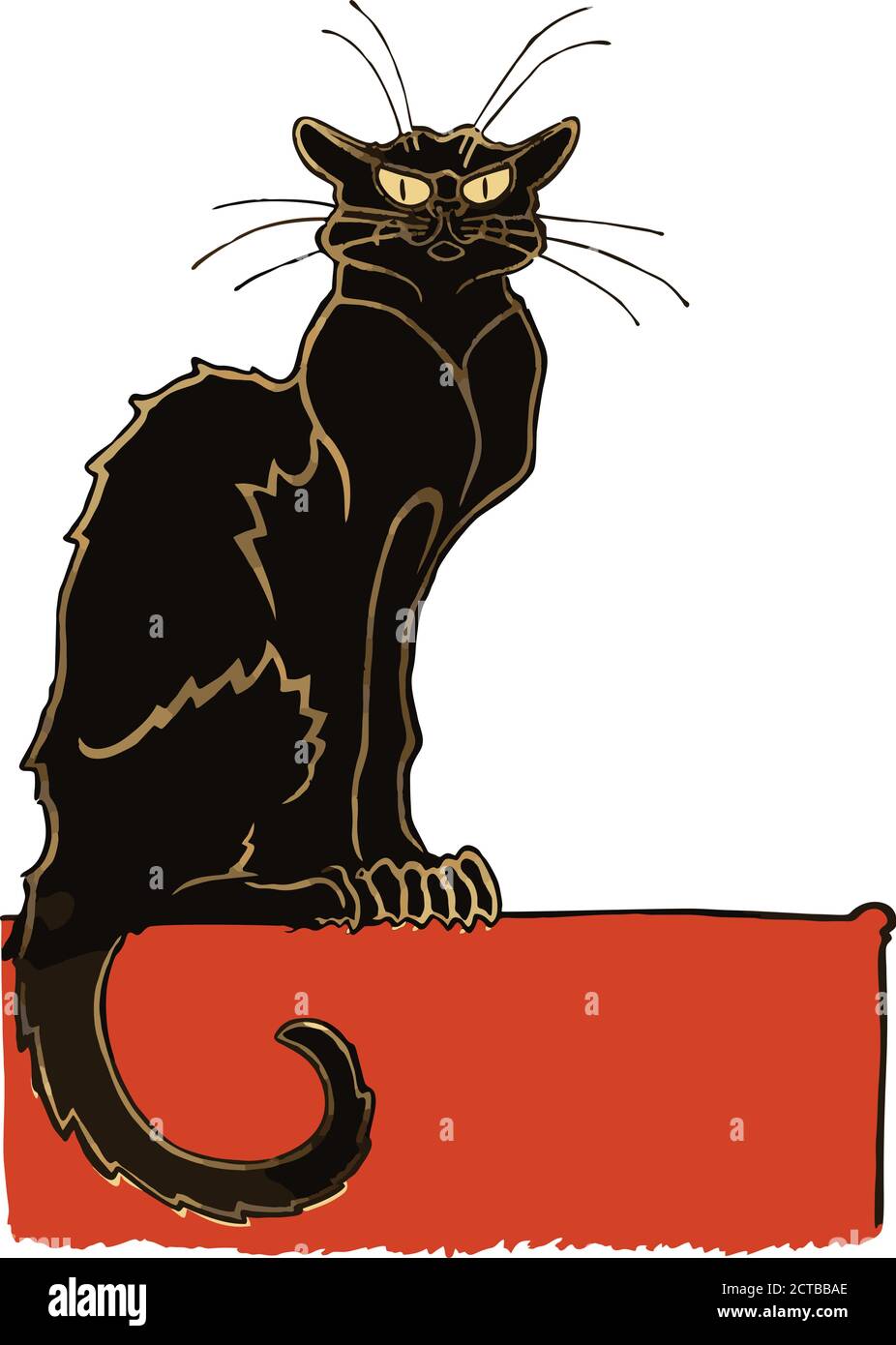 Clipart vettoriale della cabina Black Cat (le Chat Noir). Basato su un disegno di Theophile Alexandre Steinlen. 1895 Illustrazione Vettoriale