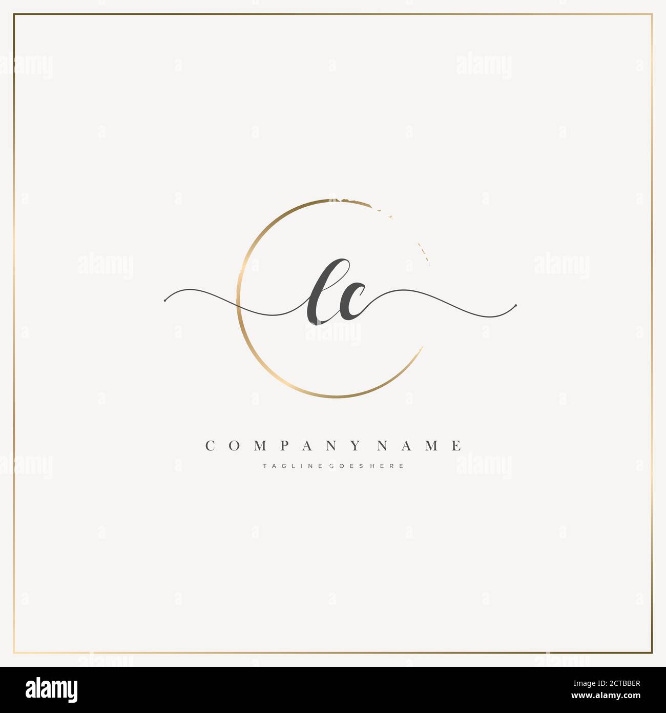 LC lettera iniziale logo calligrafia vettore modello disegnato a mano, logo per la bellezza, cosmetici, matrimoni, moda e business Illustrazione Vettoriale