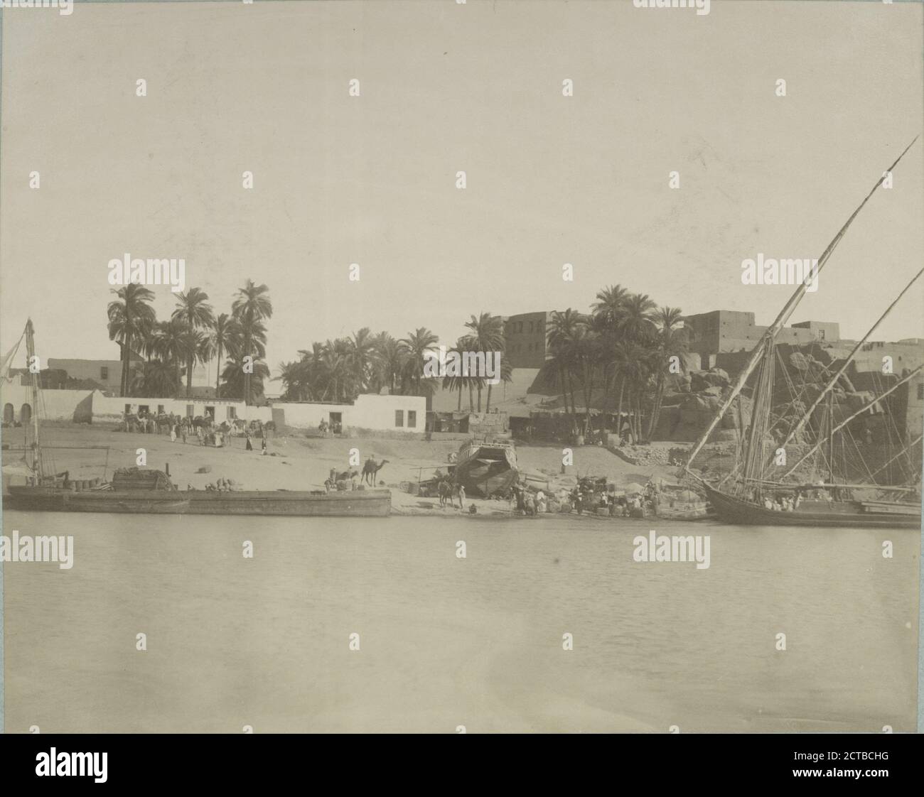 Assauan. Vue panoramiche, immagini fisse, fotografie, 1860 - 1869 Foto Stock