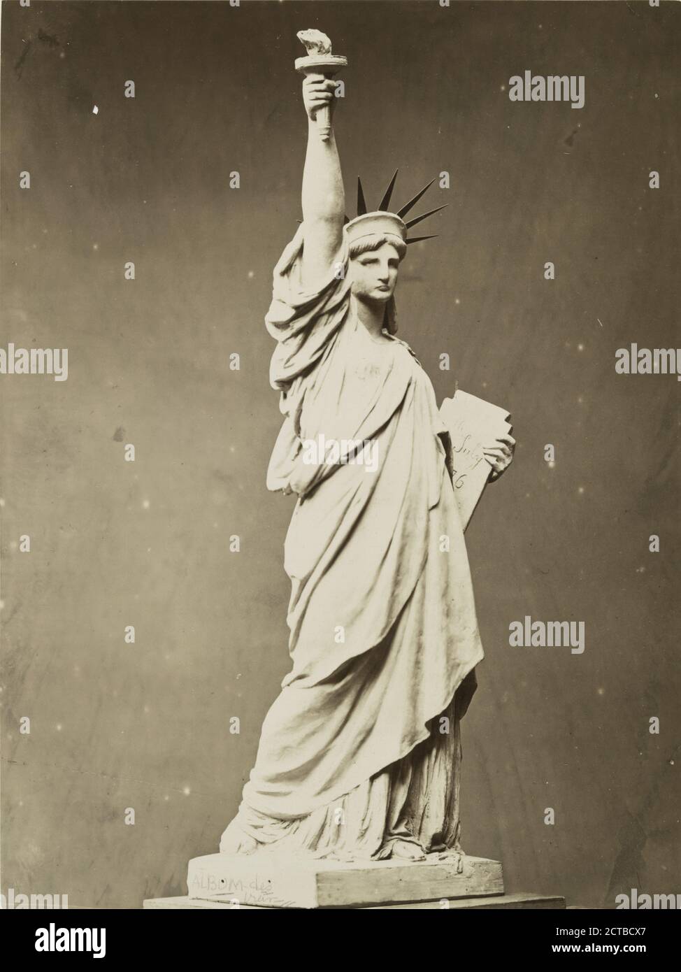 Modello della Statua della libertà, immagine, fotografie, 1883, Fernique, Albert, 1841-1898 Foto Stock
