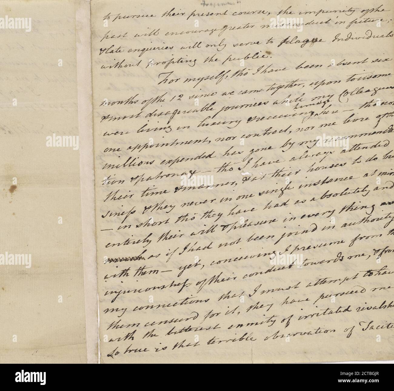 Lettera di Arthur Lee, testo, corrispondenza, 1778 Foto Stock