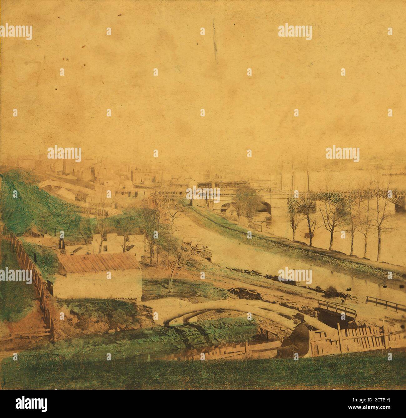 Vista pittoresca di Georgetown, Potomac e canale Chesapeake, dal retro dell'Osservatorio., E. & H.T. Anthony (ditta), 1860, Washington (D.C. Foto Stock