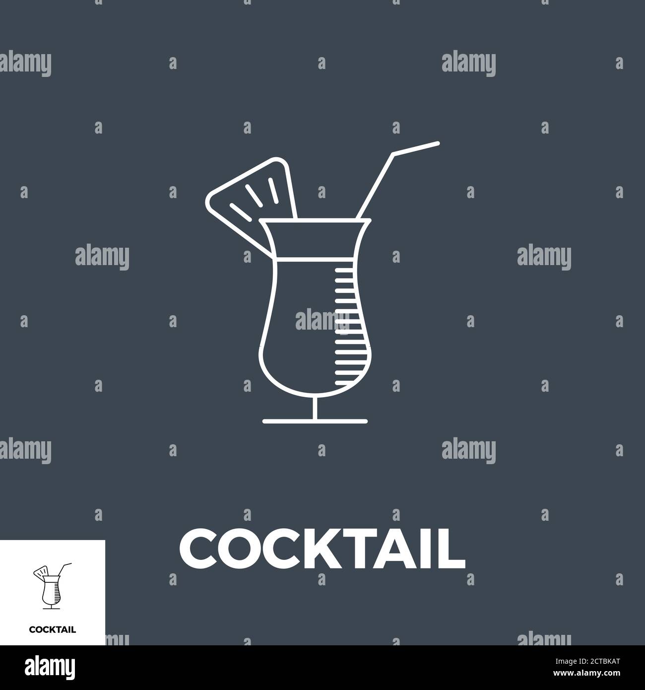 Icona della linea cocktail Illustrazione Vettoriale