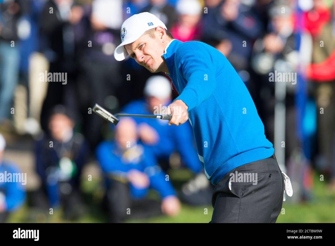 Justin Rose la Ryder Cup 2014 Gleneagles, Perthshire, Scozia. FOTO : MARK PAIN / ALAMY STOCK FOTO Foto Stock