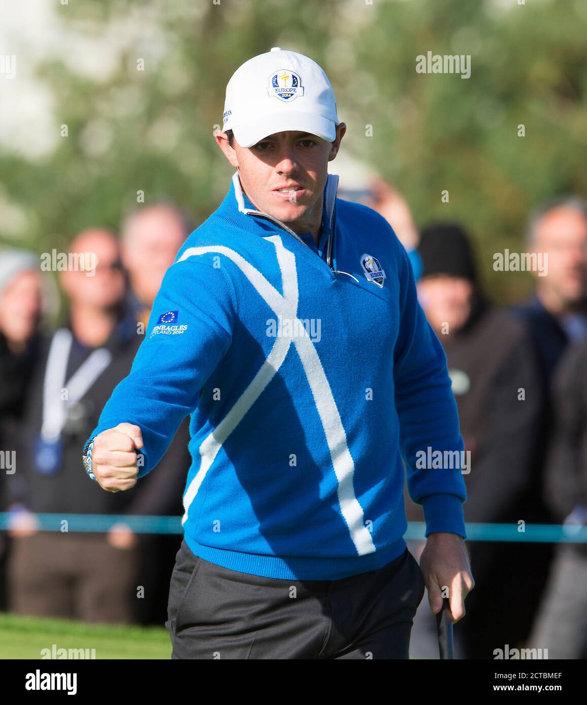 Rory McIlroy e Sergio Garcia la Ryder Cup 2014 Gleneagles, Perthshire. Credito immagine : Mark Pain / Alamy Foto Stock