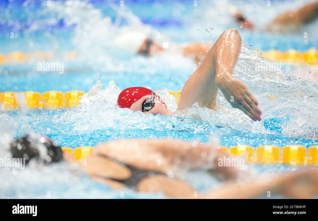 Donna 800m Freestyle Final Rebecca Adlington sulla strada per vincere la medaglia di bronzo. Olimpiadi di Londra 2012. IMMAGINE : © MARK PAIN / ALAMY Foto Stock