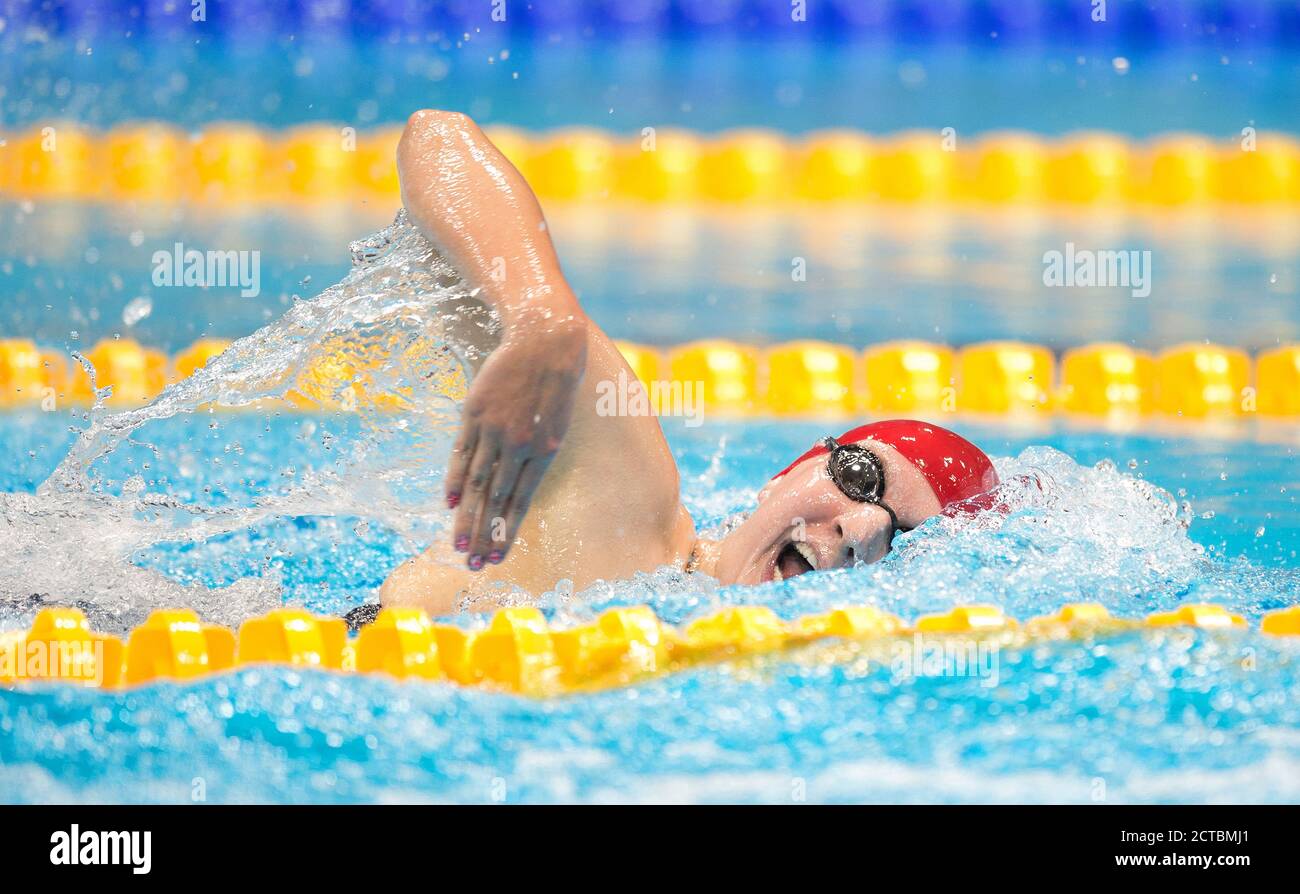 Donna 800m Freestyle Final Rebecca Adlington sulla strada per vincere la medaglia di bronzo. Olimpiadi di Londra 2012. IMMAGINE : © MARK PAIN / ALAMY Foto Stock