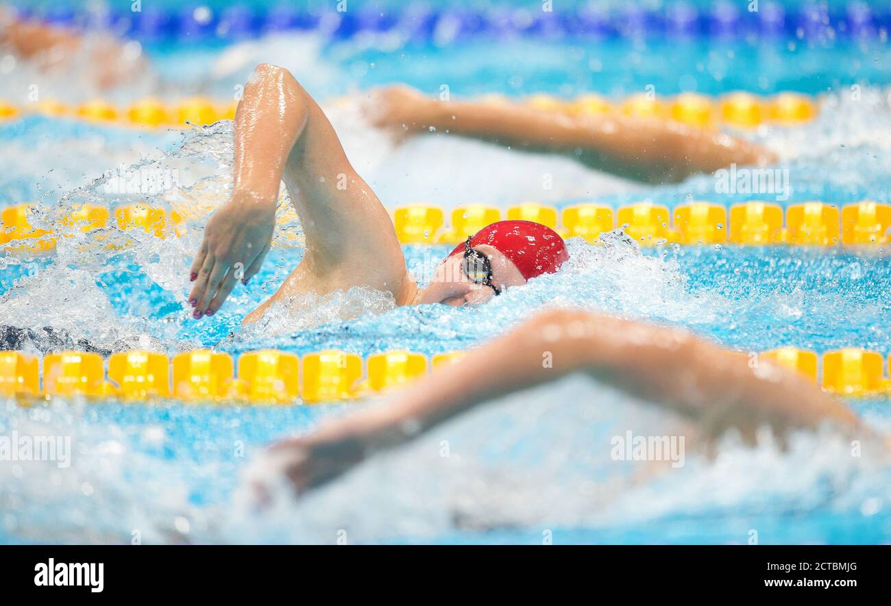 Donna 800m Freestyle Final Rebecca Adlington sulla strada per vincere la medaglia di bronzo. Olimpiadi di Londra 2012. IMMAGINE : © MARK PAIN / ALAMY Foto Stock
