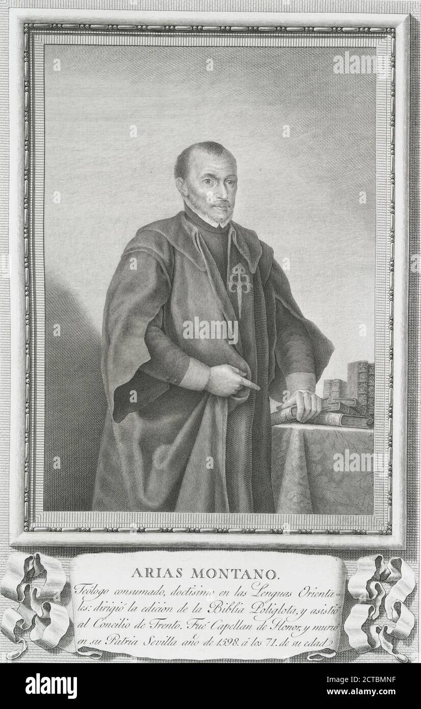 Arias Montano., fermo immagine, stampe, 1791, Ballester, Julian (1750-1800 Foto Stock