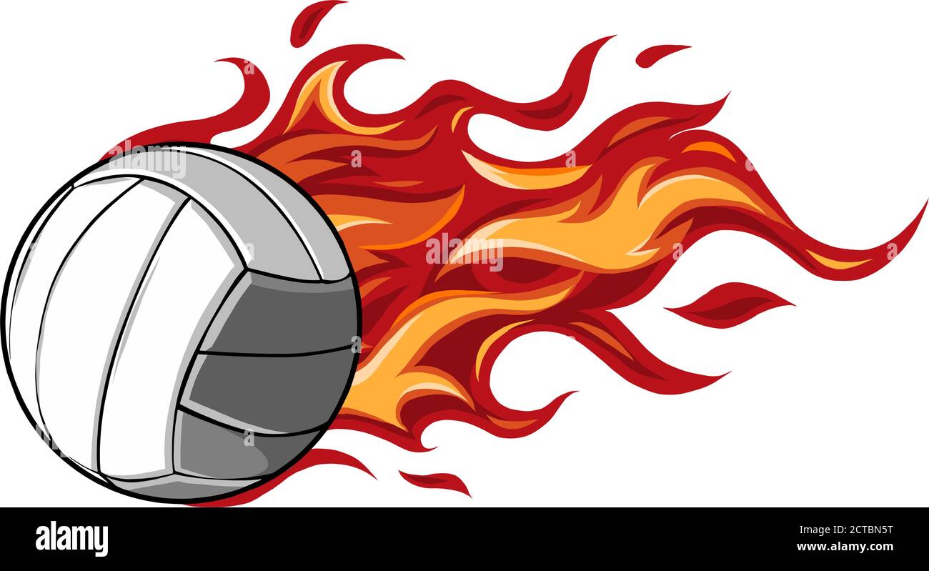 Volleyball ball fire game Immagini Vettoriali Stock - Alamy