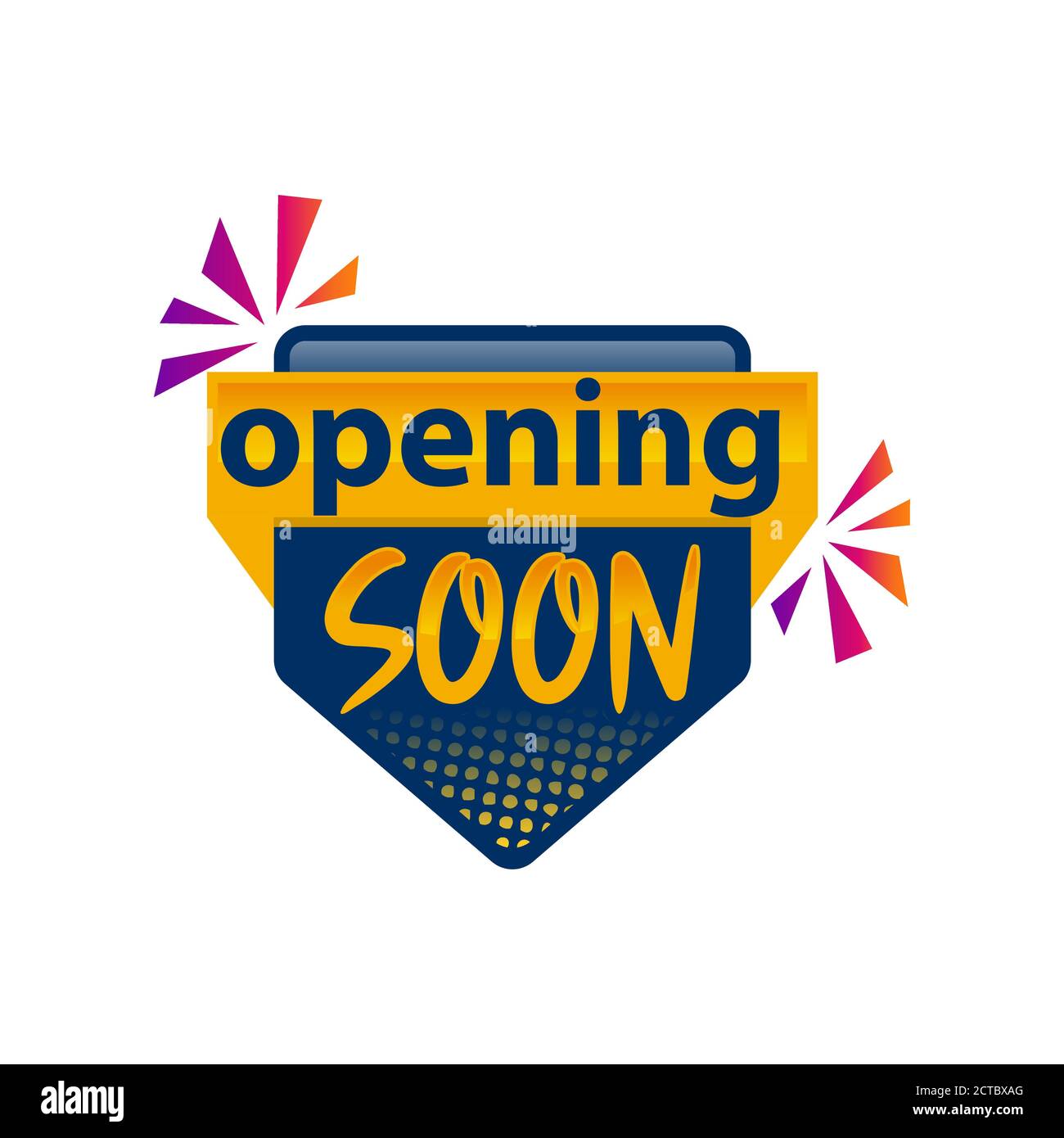 Banner di prossima apertura. Vendita modello banner Vector. Banner viola design Illustrazione Vettoriale