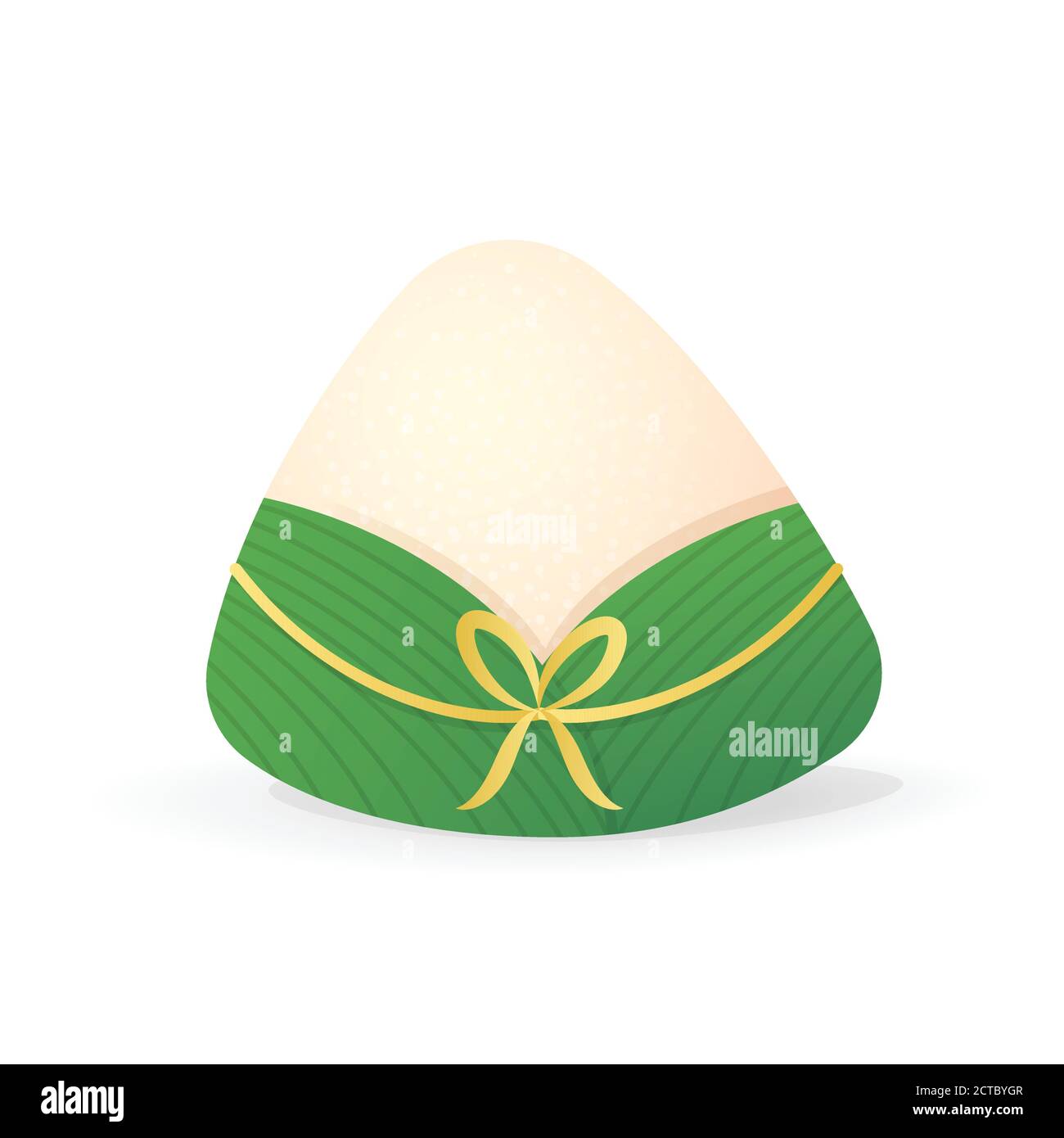 Zongzi Pudding di riso cinese tradizionale - Duanwu o festival di Zhongxiao - illustrazione vettoriale isolata su sfondo bianco Illustrazione Vettoriale