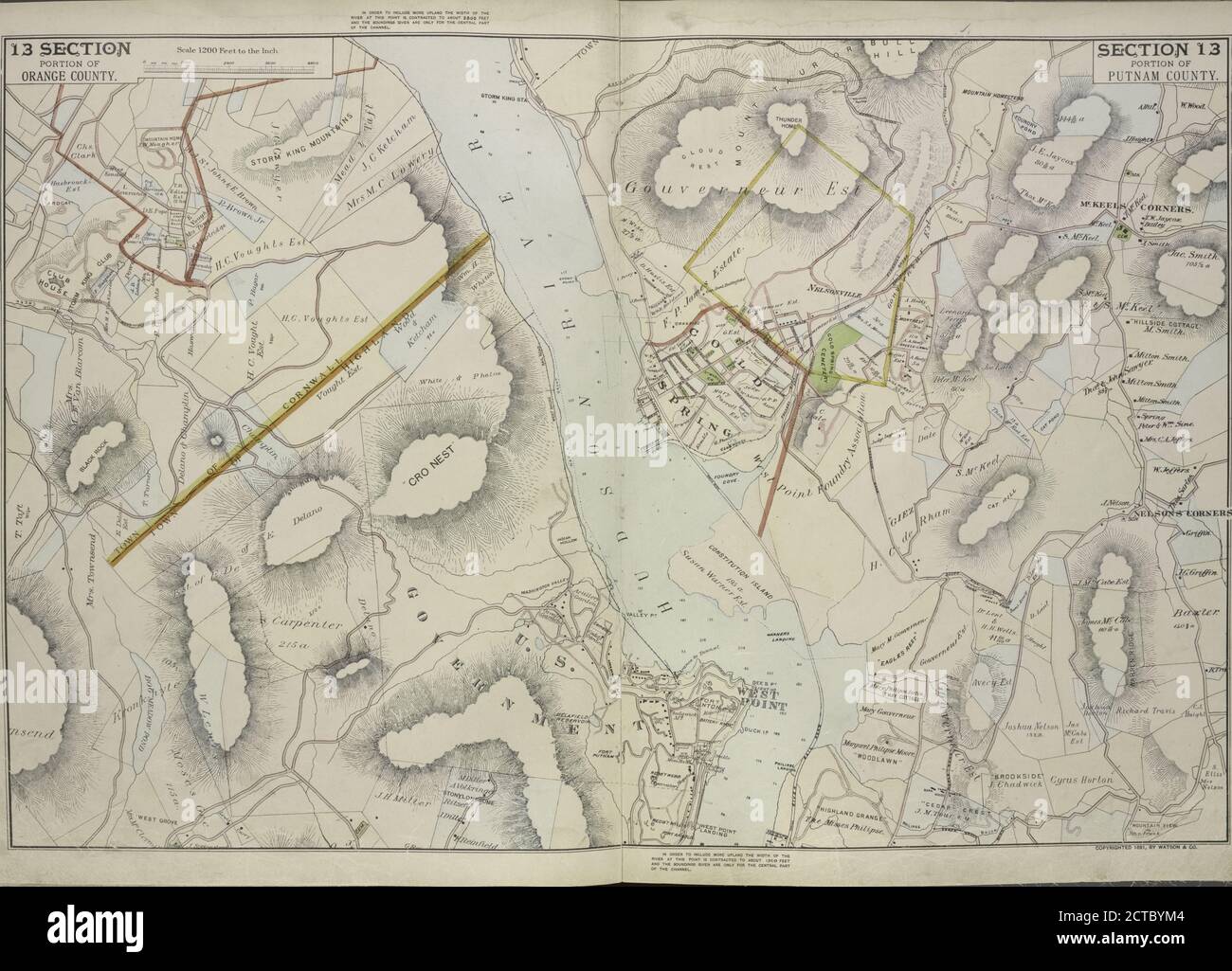 Porzione della contea di Orange. ; porzione della Contea di Putnam., immagine fissa, Atlases, 1891, Beers, F. W. (Frederick W Foto Stock