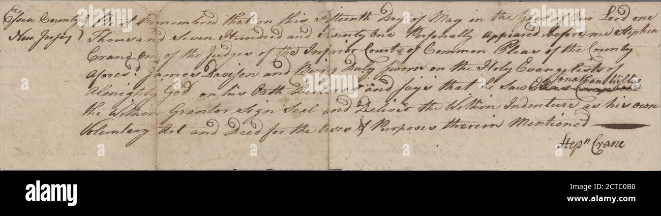 Documento, testo, documenti, 1771, Essex County (N.J.). Corte dei motivi comuni Foto Stock