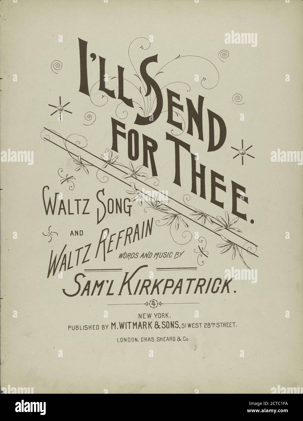 Manderò per te, notated music, Scores, 1894 - 1894, Kirkpatrick, Sam'l, Kirkpatrick, Sam'l Foto Stock