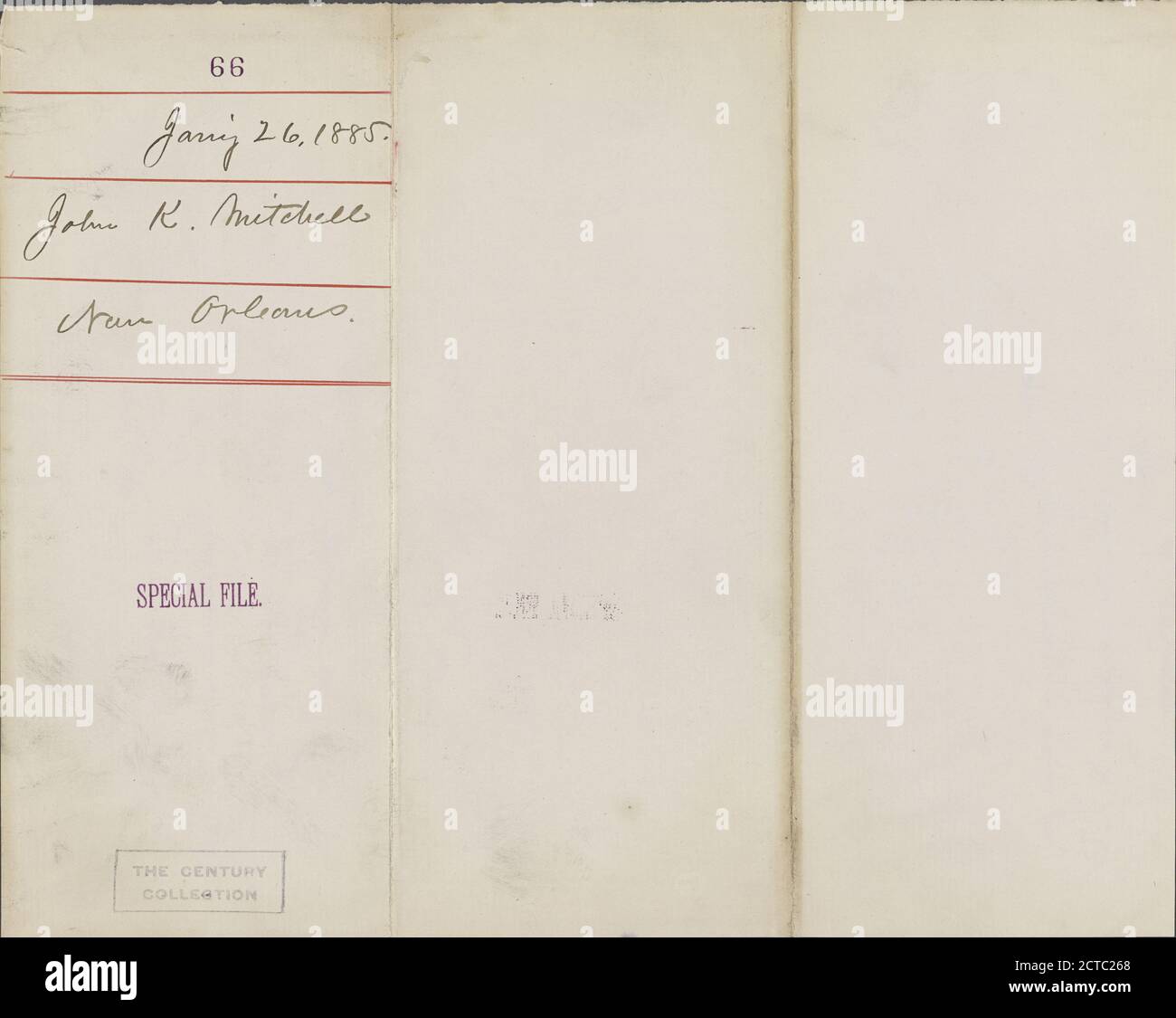 Mitchell, John K, testo, corrispondenza, 1885 Foto Stock