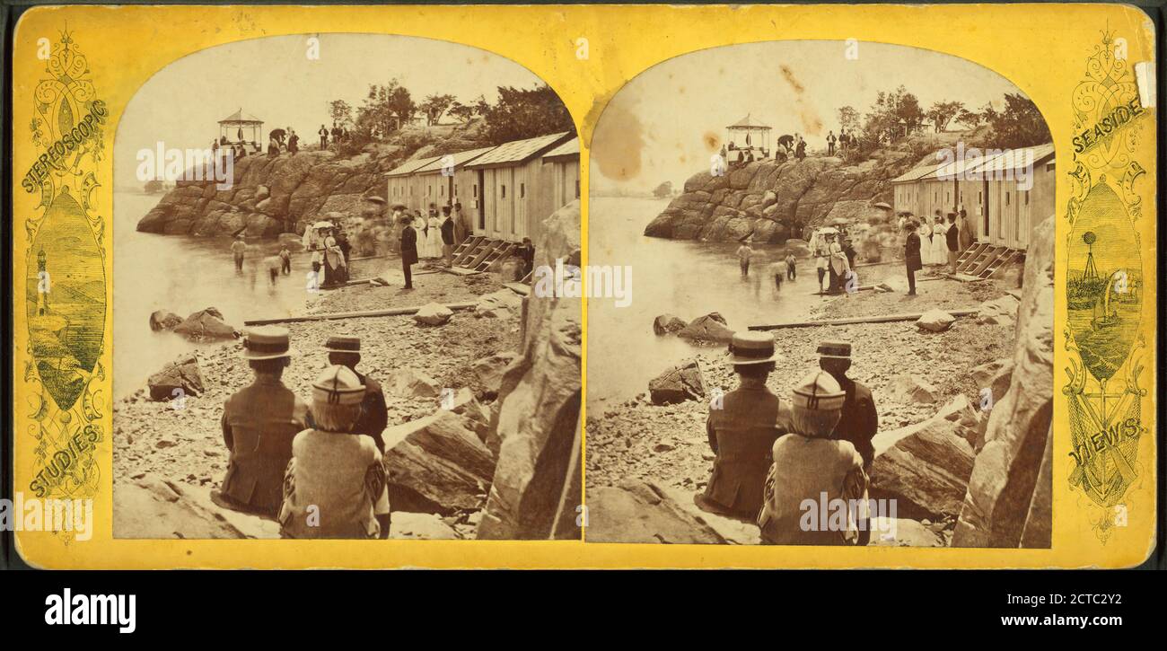 Case da bagno, immagine, Stereographs, 1850 - 1930 Foto Stock