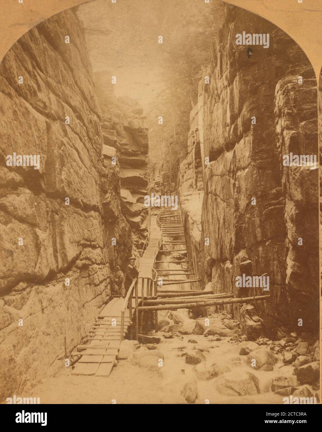 The Flume, Franconia Notch, N.H., Kilburn Brothers, Canyons, New Hampshire Foto Stock