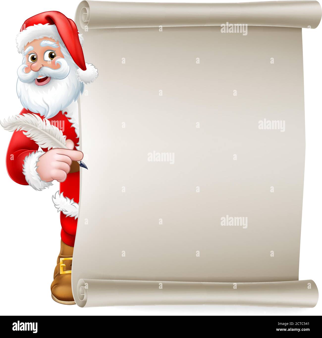 Santa Claus Christmas List Cartoon Illustrazione Vettoriale