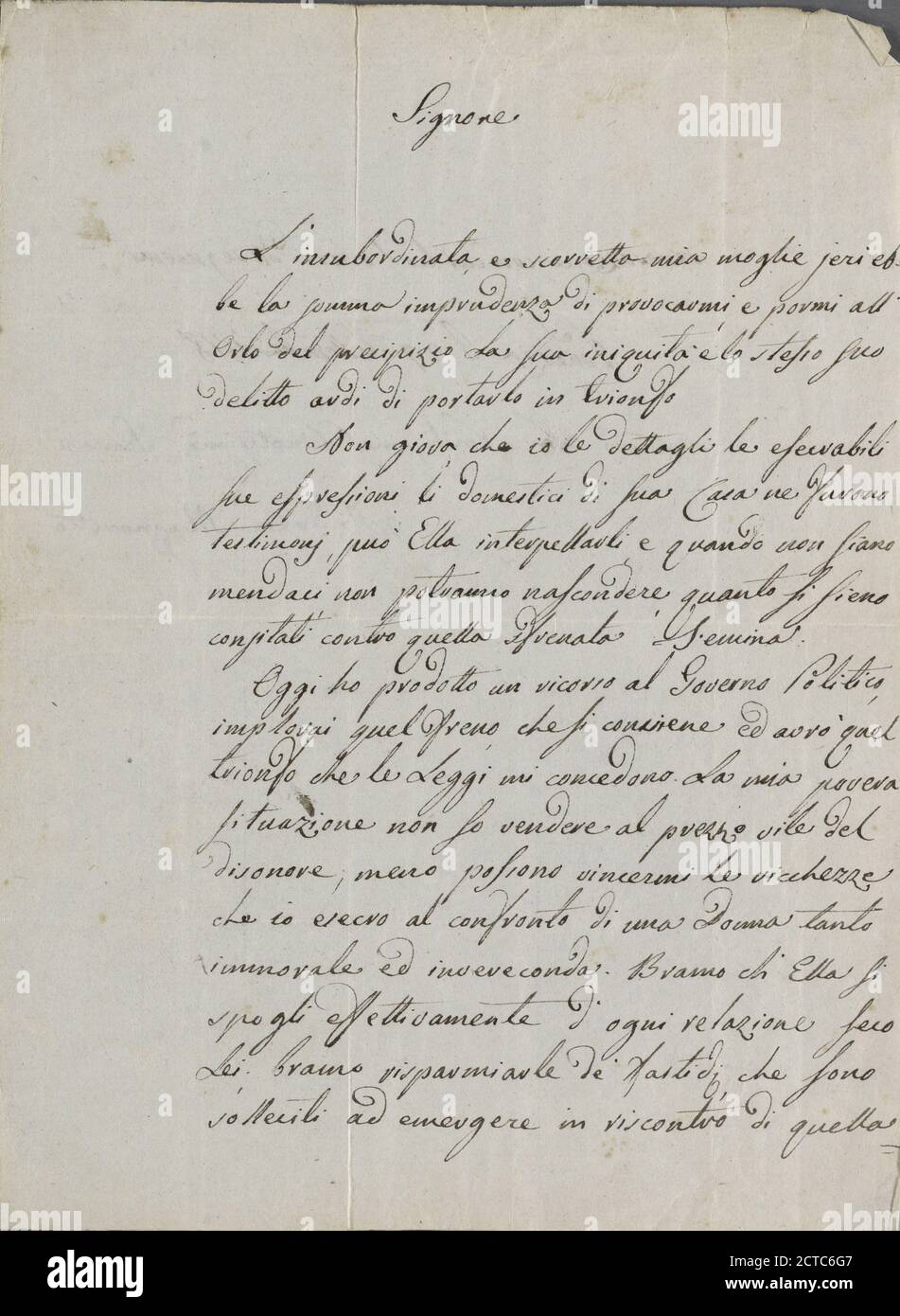 Lettera firmata a Lord Byron, 29 settembre 1818, testo, corrispondenza, 1818, Magnarotto, Andrea Foto Stock