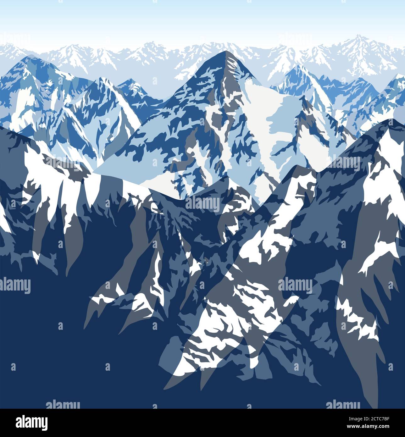 Vettore Himalaya alpi montagne trama sfondo senza cuciture motivo Illustrazione Vettoriale