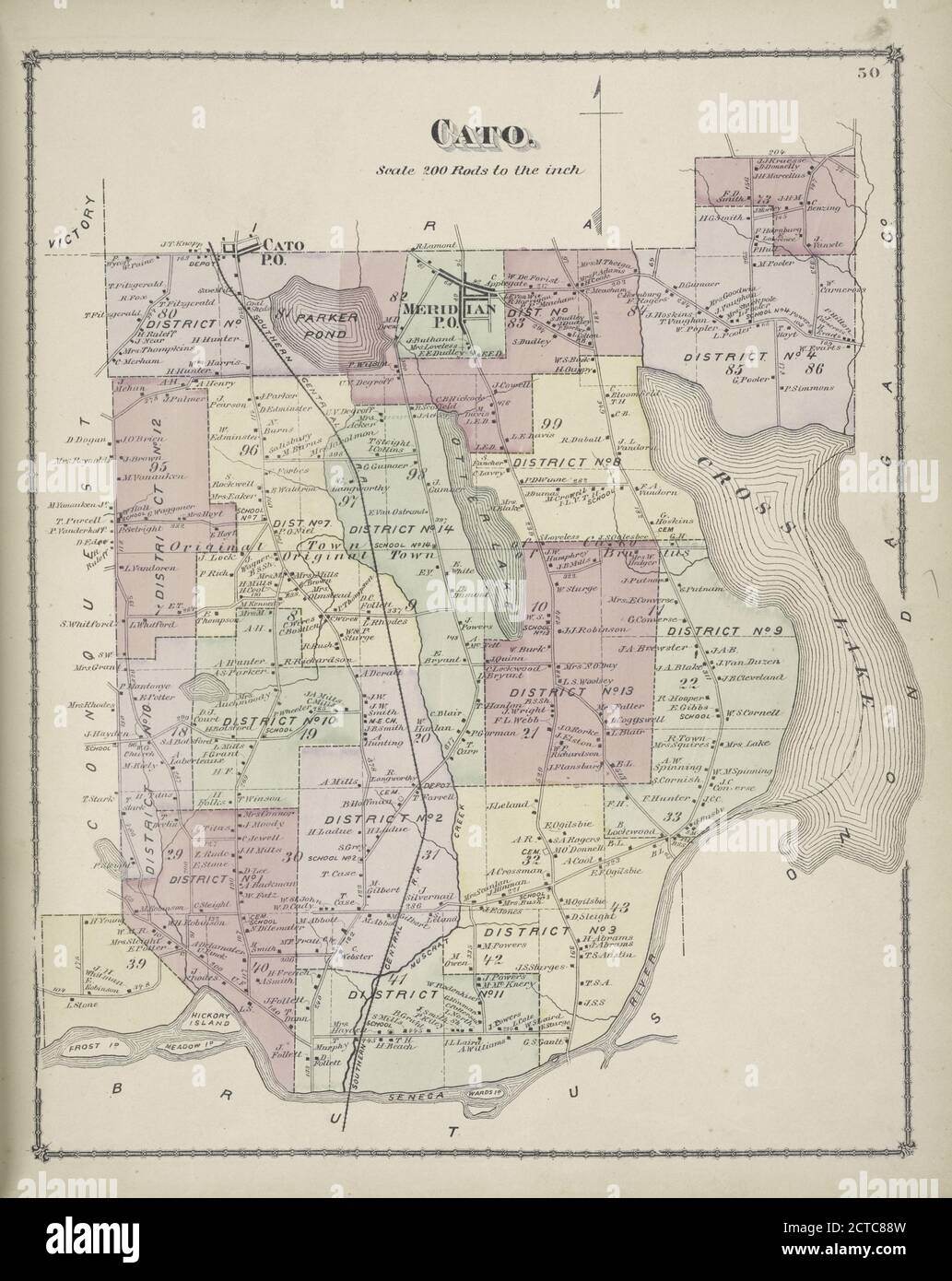 Cato. Township, cartografia, Atlases, 1875, Beers, F. W. (Frederick W.), J.B. Beers & Co Foto Stock