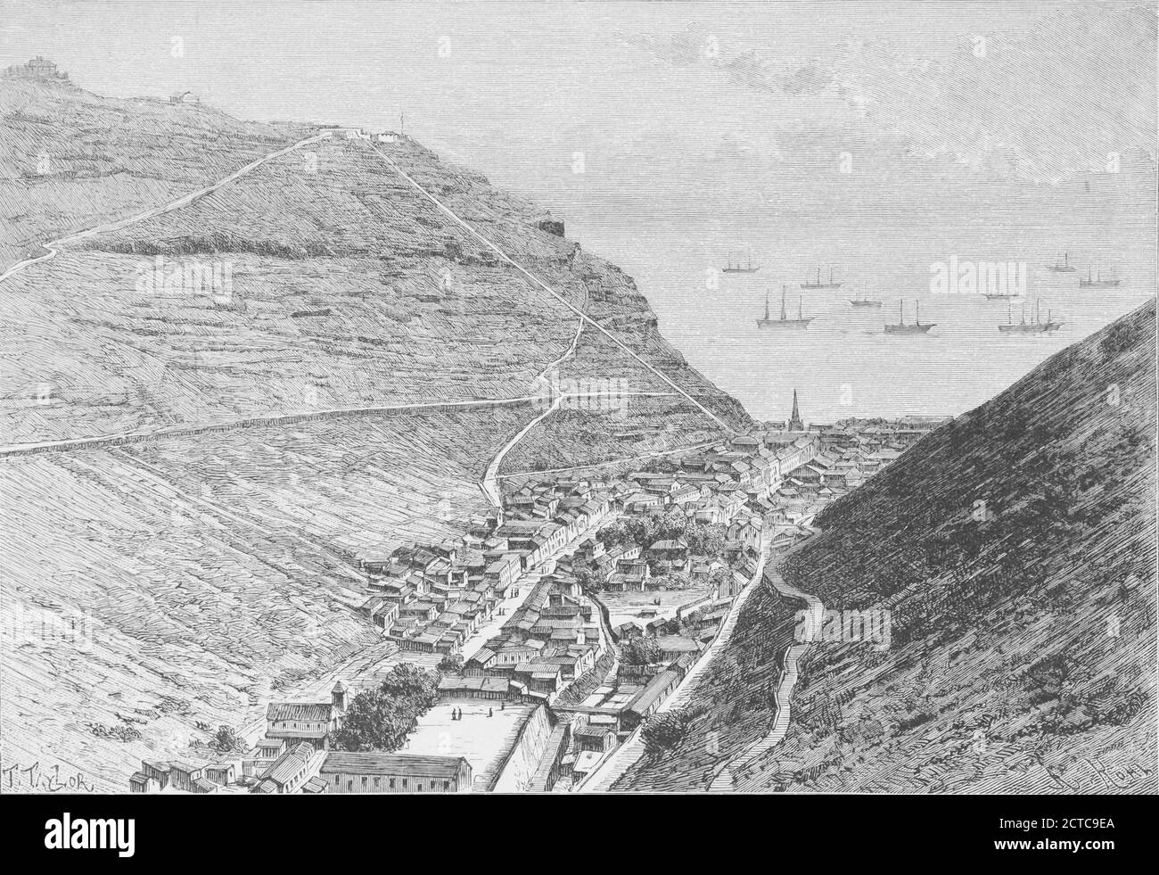 Jamestown, St. Helena., immagine, 1890 - 1893, Reclus, Elisée, 1830-1905 Foto Stock