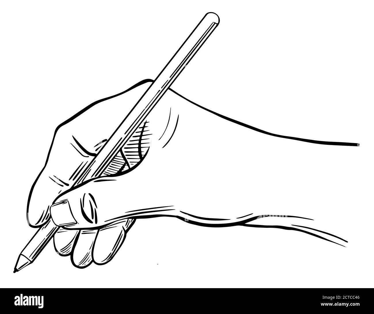 uomo mano è pronto per disegno con penna isolato su bianca sfondo, 21147217  Stock Photo su Vecteezy