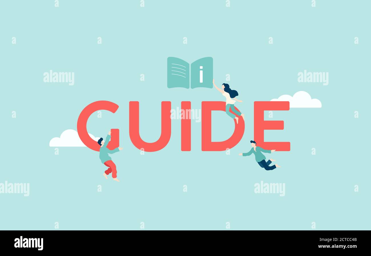Illustrazione delle informazioni per l'utente della guida. Guida didattica e riferimento Web per istruzioni tecniche sull'uso. Illustrazione Vettoriale