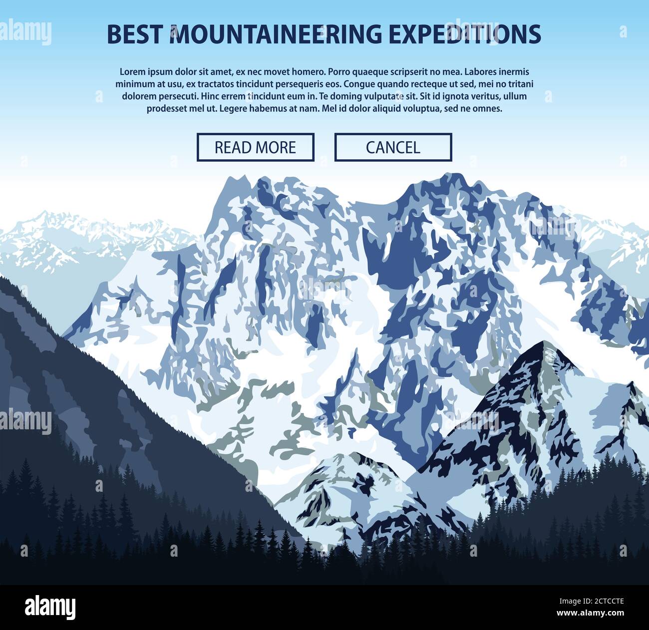 Vettoriale arrampicata e alpinismo sfondo tema, Trekking, escursioni, e alpinismo illustrazione. Viaggi estremi spedizioni all'aperto viaggio concep Illustrazione Vettoriale