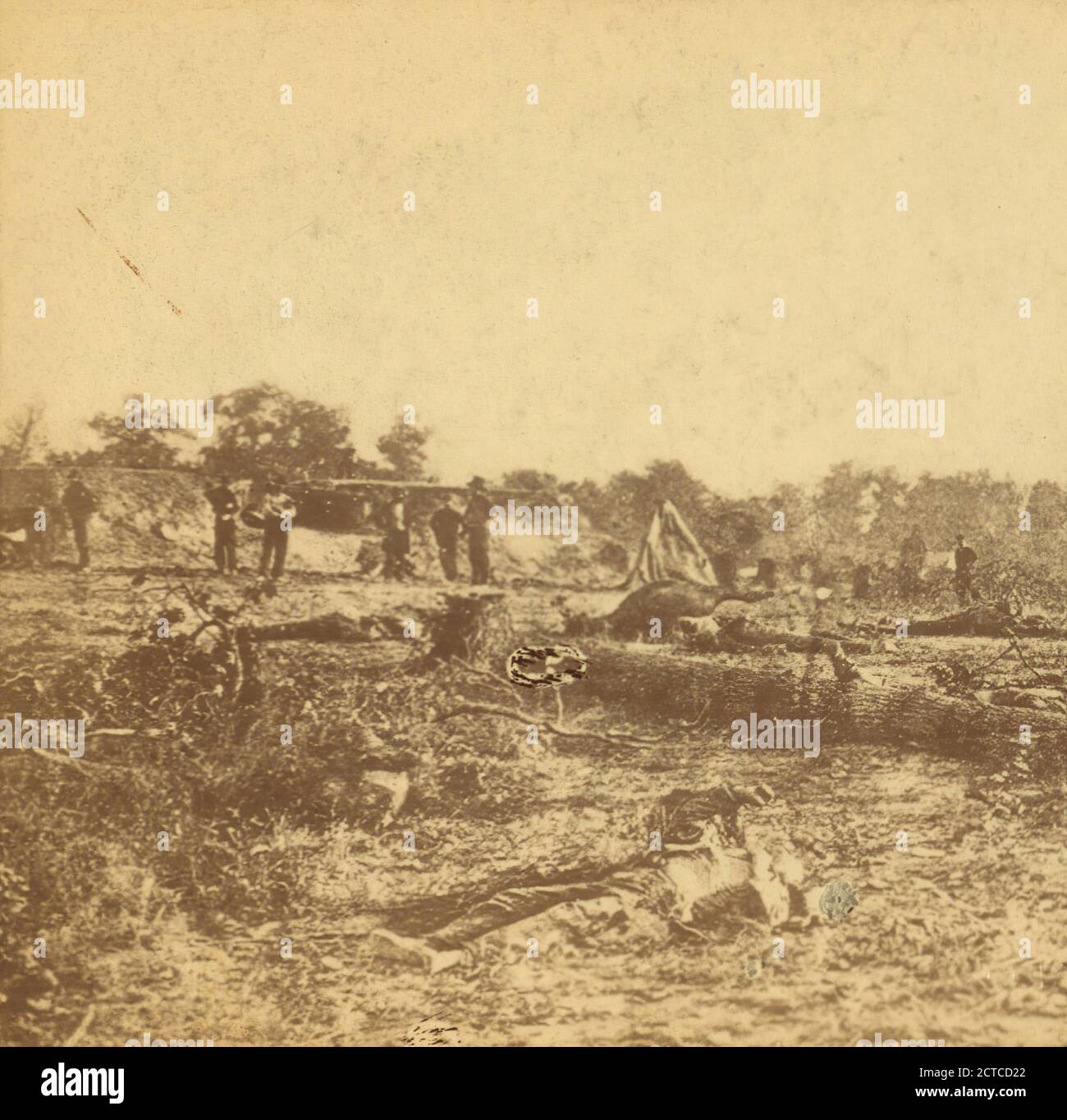 Confederato morto a Fort Robinette, Corinth., Taylor & Huntington, 1861, Stati Uniti Foto Stock