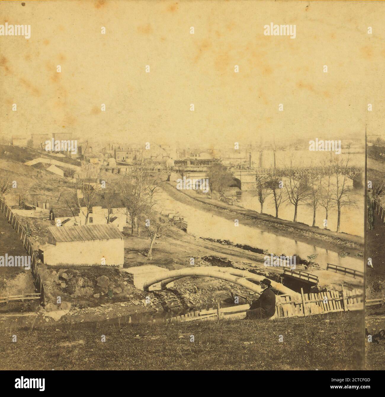 Vista pittoresca di Georgetown, Potomac e canale Chesapeake, dal retro dell'Osservatorio., E. & H.T. Anthony (ditta), 1860, Washington (D.C. Foto Stock