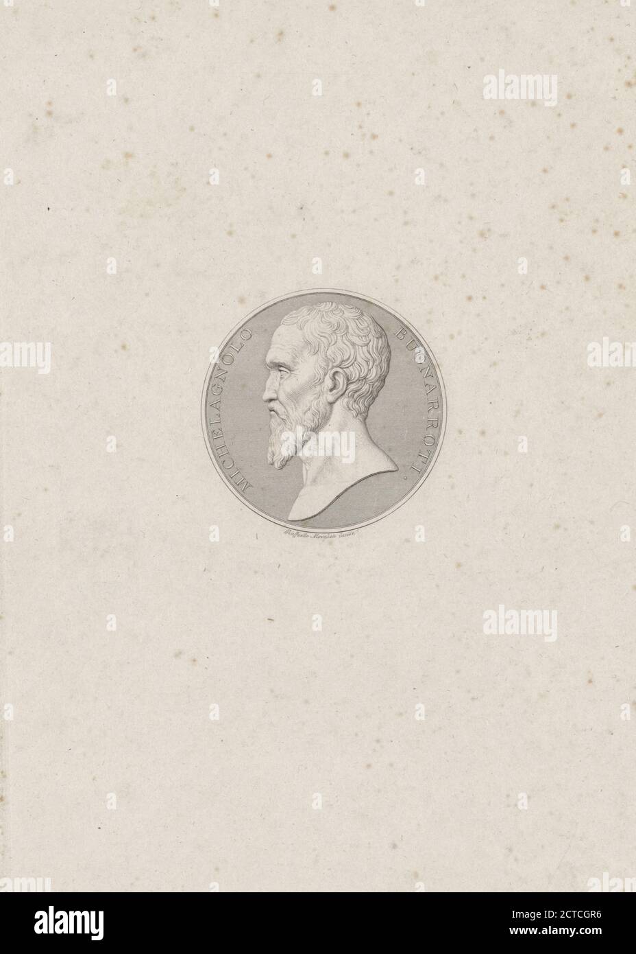 Michelangelo Buonarroti, Still Image, Prints, 1801 - 1833, Morghen, Raffaello, 1758-1833, Santarelli, Giovanni Antonio, 1758-1826 Foto Stock