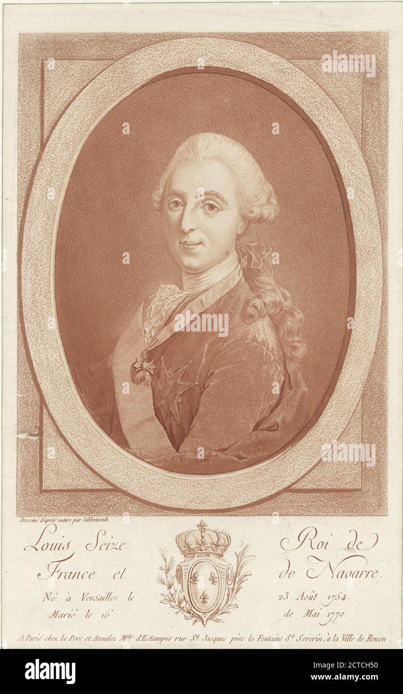 Louis Seize Roi de France et de Navarre, immagine fissa, 1778 - 1890 Foto Stock