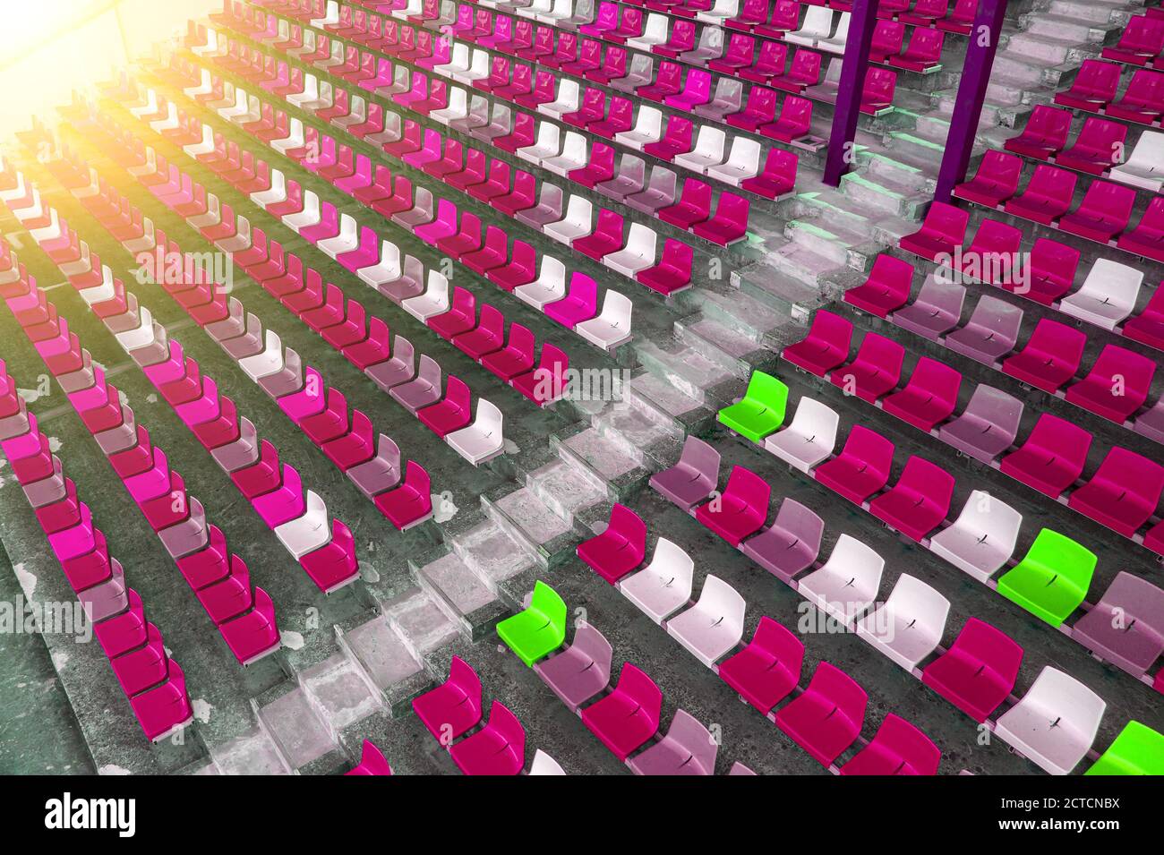 posti vuoti allo stadio. Foto Stock
